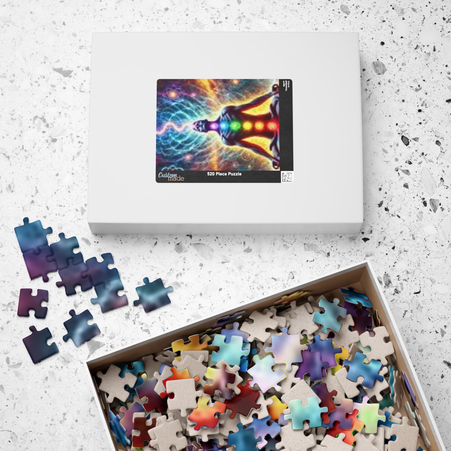 Meditation Puzzle with Chakra Artwork - Spiritual Gifts for Mindfulness, Relaxation, Yoga, Meditation Decor, Unique Gift Idea
