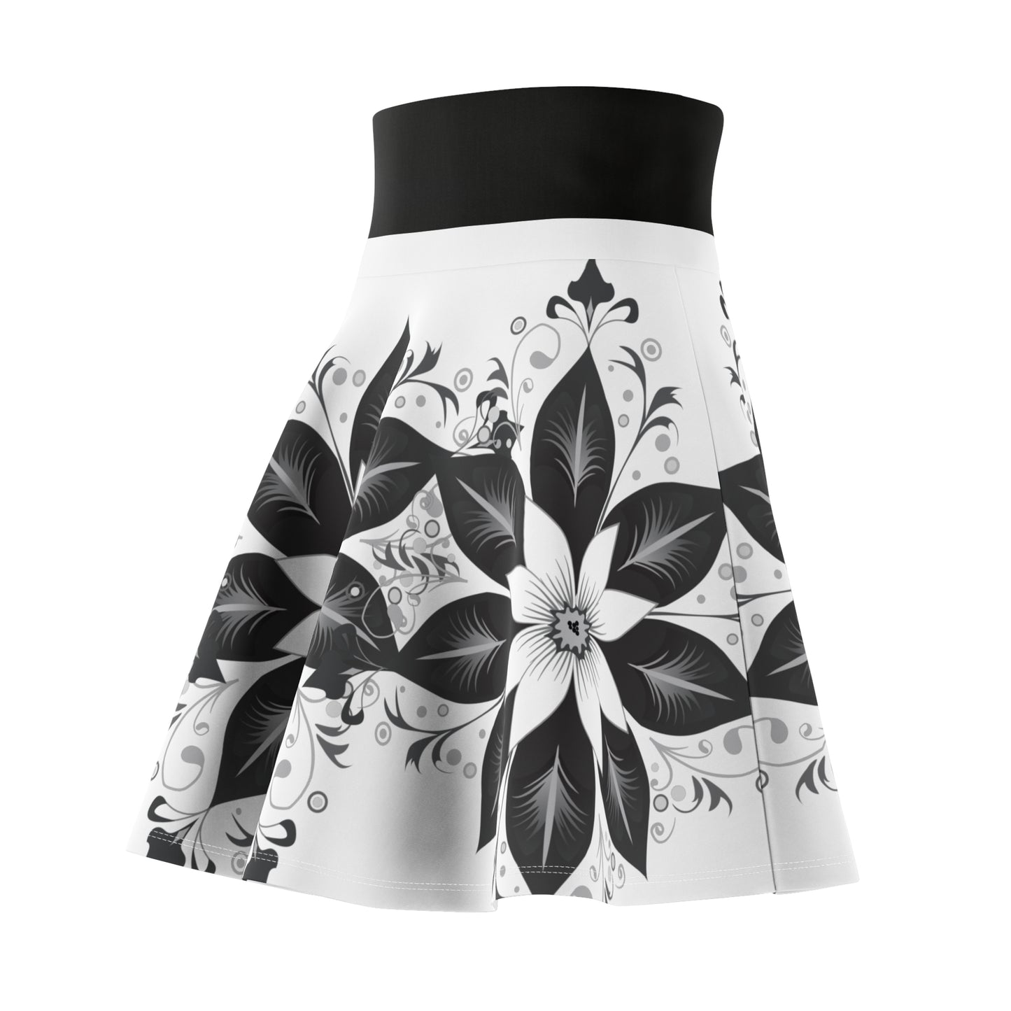 Chic Floral Women's Skater Skirt, Trendy Outfit, Casual Wear, Spring Fashion, Perfect for Parties, Floral Print Skirt