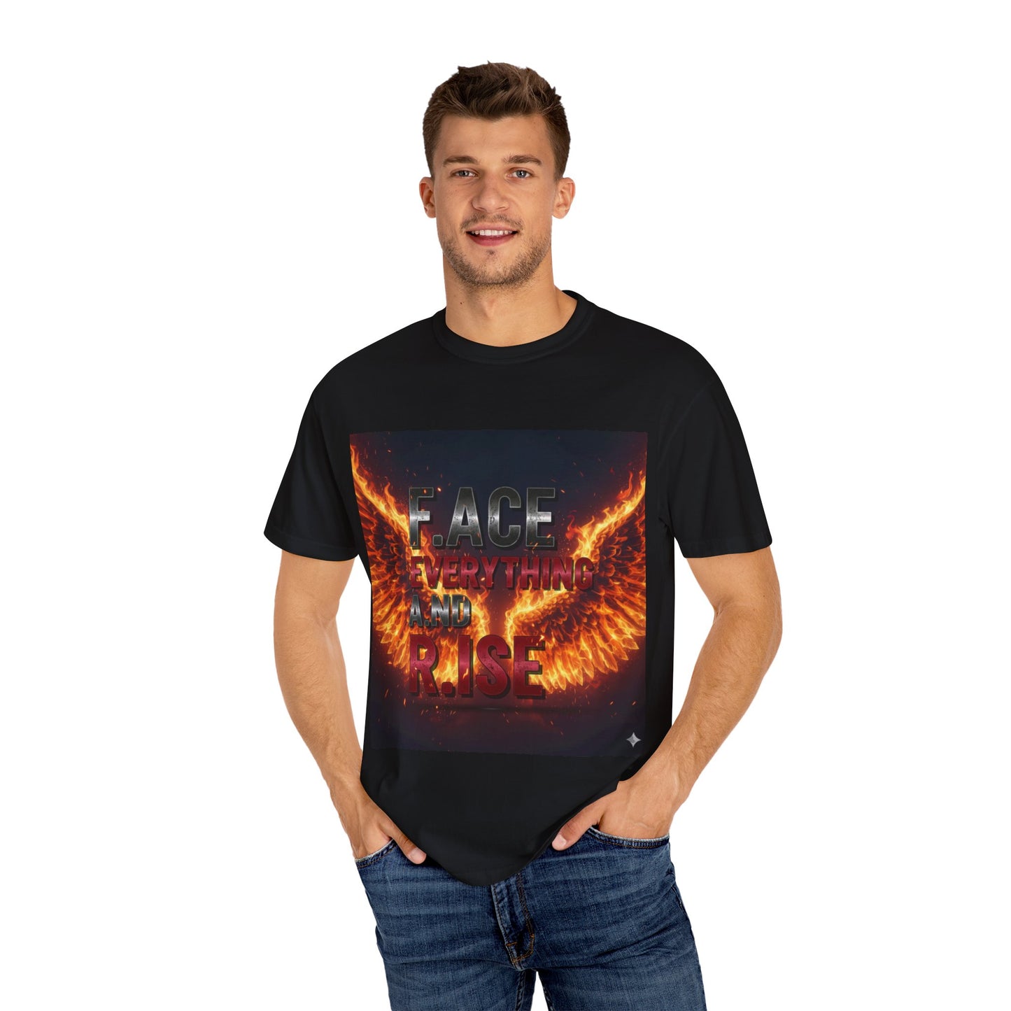 Inspirational T-Shirt, Motivational Tee, Empowerment Shirt, Face Everything and Rise, Unisex Garment-Dyed T-Shirt