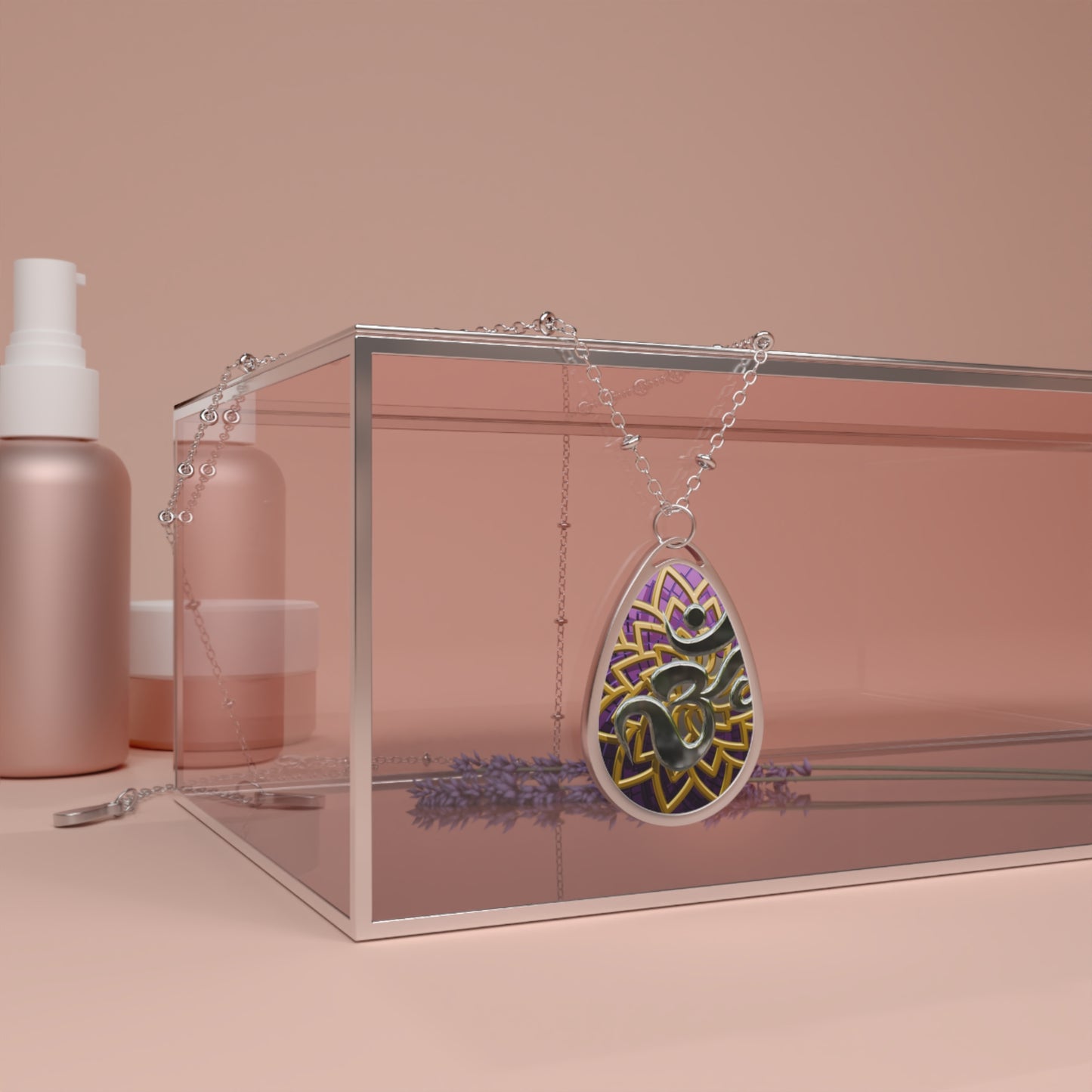 Bohemian Style Oval Necklace, Handmade Pendant Jewelry, Unique Gift for Her, Layering Necklace, Yoga Jewelry, Spiritual Accessory