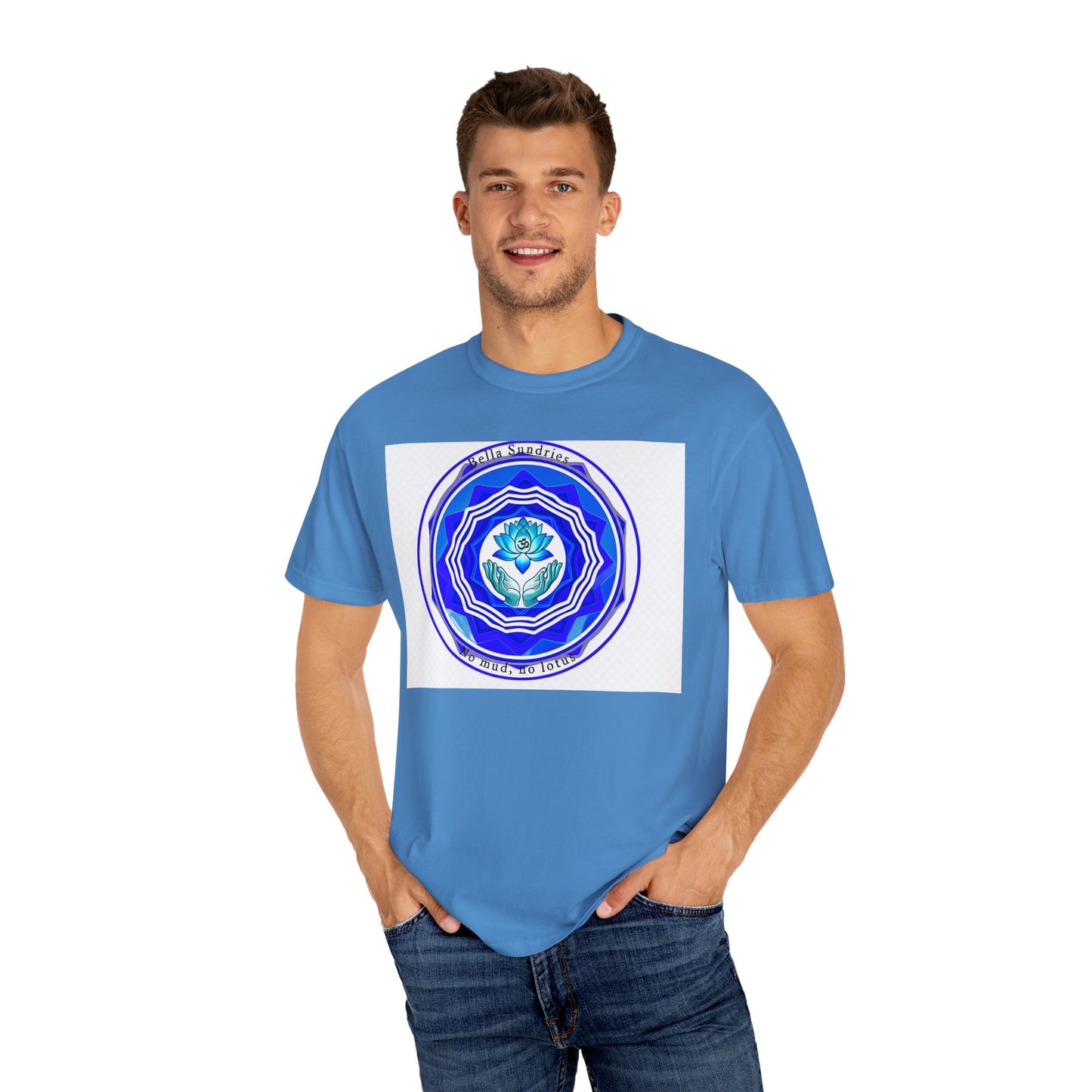 Meditative Lotus T-Shirt | Unisex Garment-Dyed Tee for Yoga Lovers, Mindfulness Wear, Gift for Meditation, Casual Style