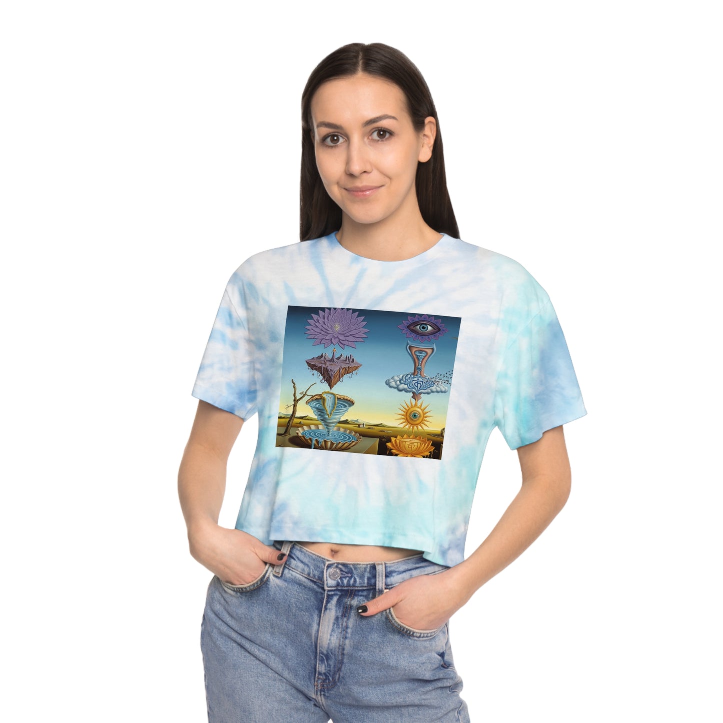 Crop Tee Carefree Chakra Style Women's Tie-Dye