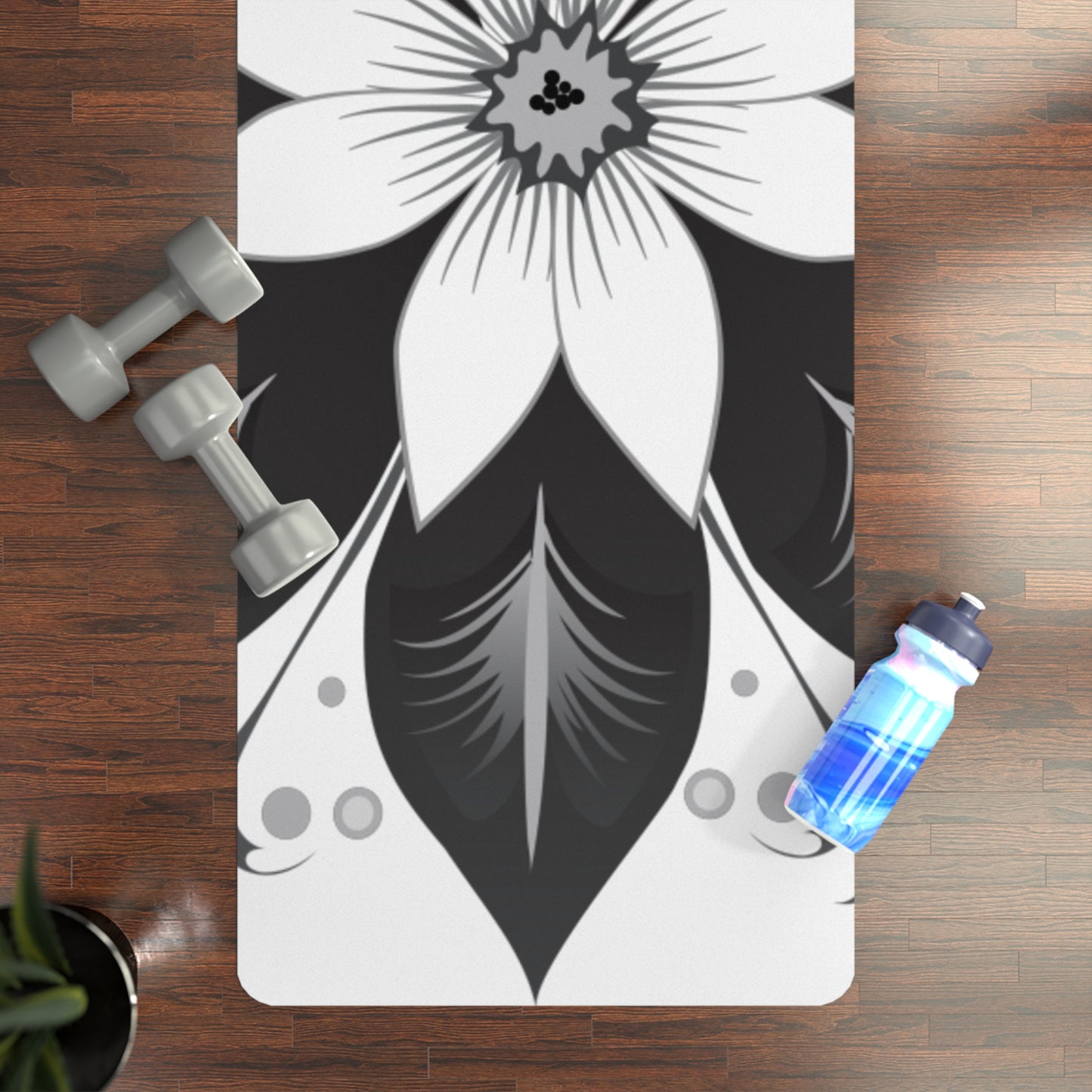 Elegant Flower Yoga Mat for Mindful Practice, Eco-Friendly Mat, Fitness Gear, Yoga Gift, Home Decor