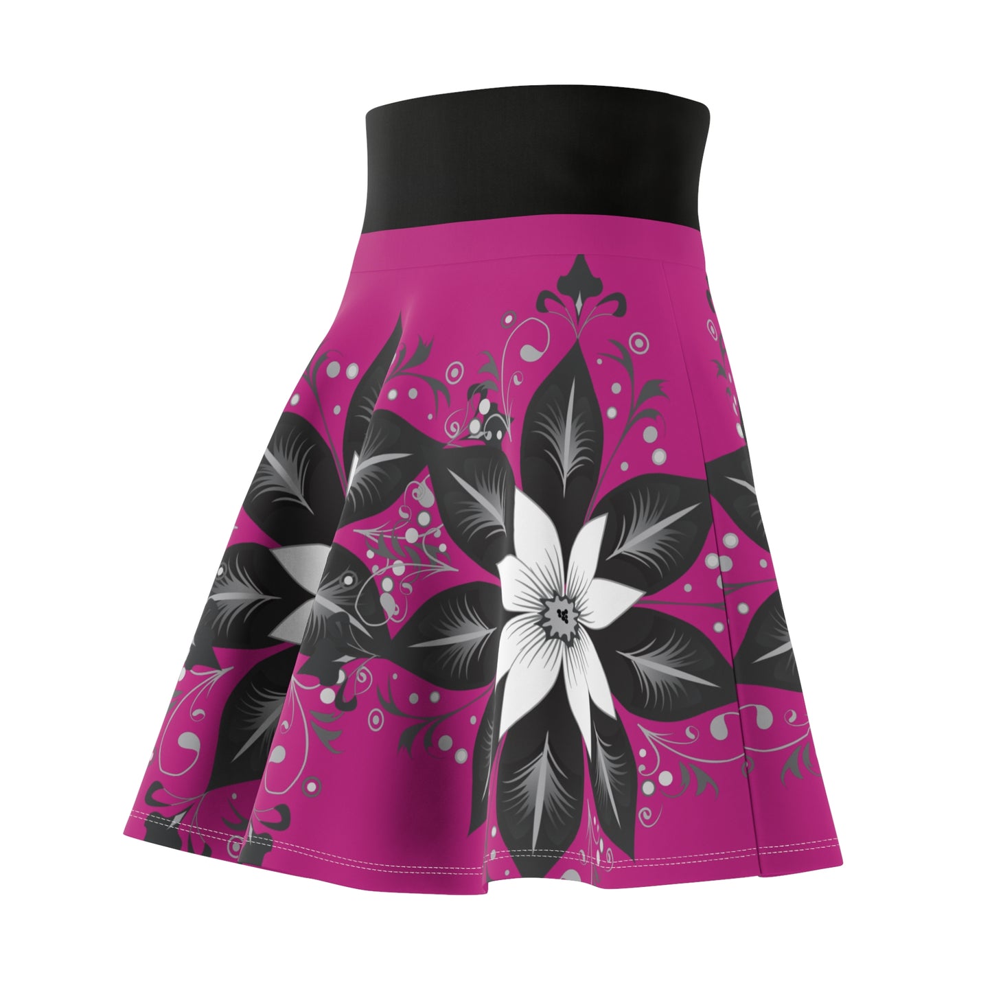 Chic Floral Women's Skater Skirt, Trendy Outfit, Casual Wear, Spring Fashion, Perfect for Parties, Floral Print Skirt