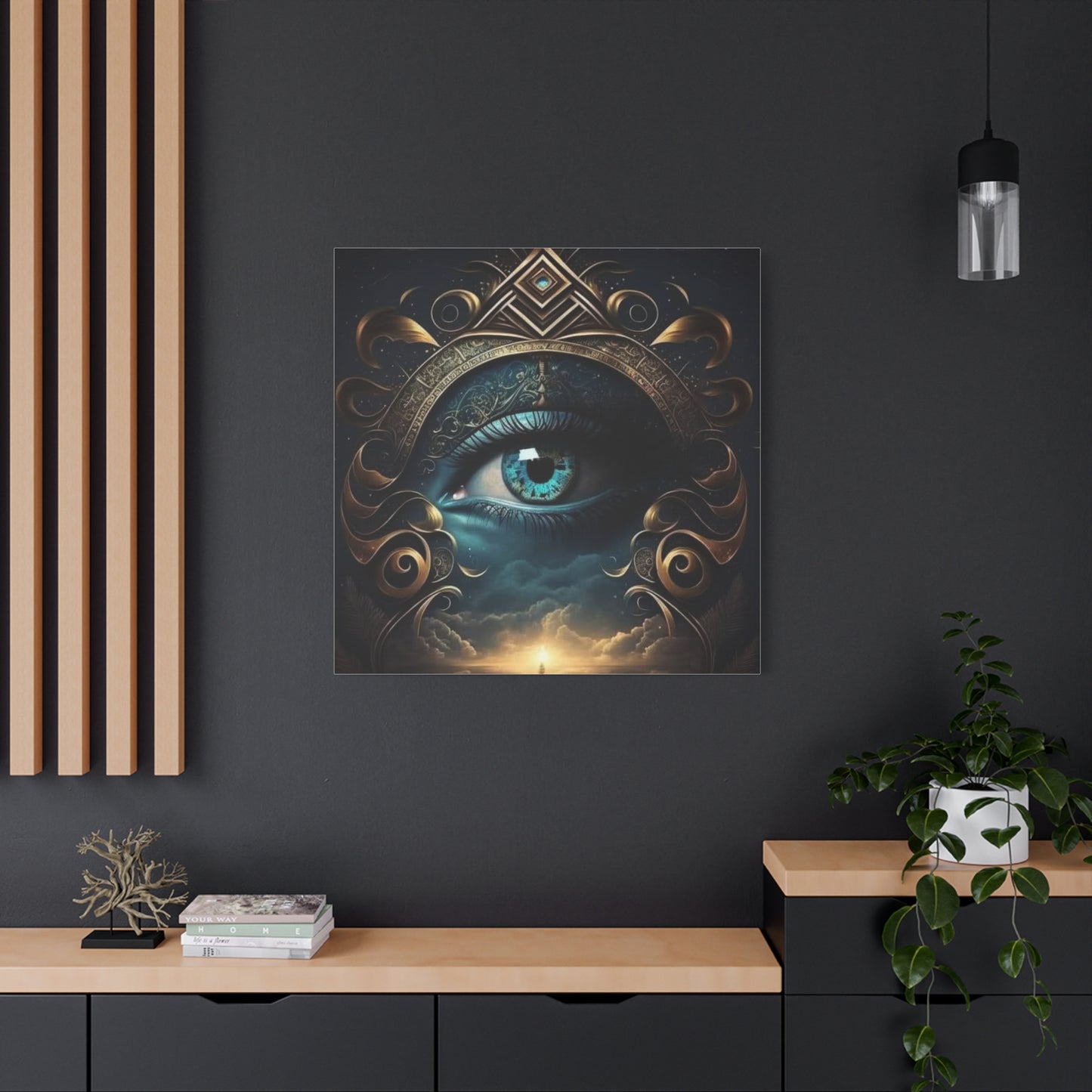 Mystical Eye Canvas Wall Art, Boho Decor, Home Wall Art, Unique Gift, Modern Artwork, Eye Design