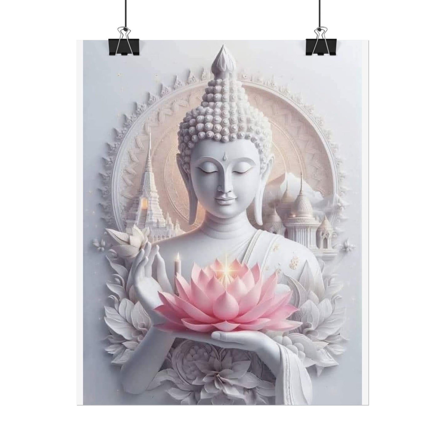 Zen Buddha Rolled Posters | Spiritual Wall Art, Meditation Decor, Mindfulness Gift, Lotus Flower Print, Home Aesthetic