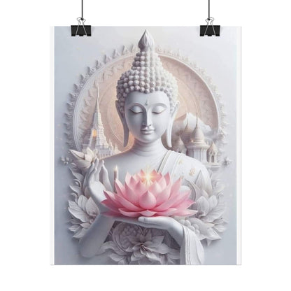 Zen Buddha Rolled Posters | Spiritual Wall Art, Meditation Decor, Mindfulness Gift, Lotus Flower Print, Home Aesthetic