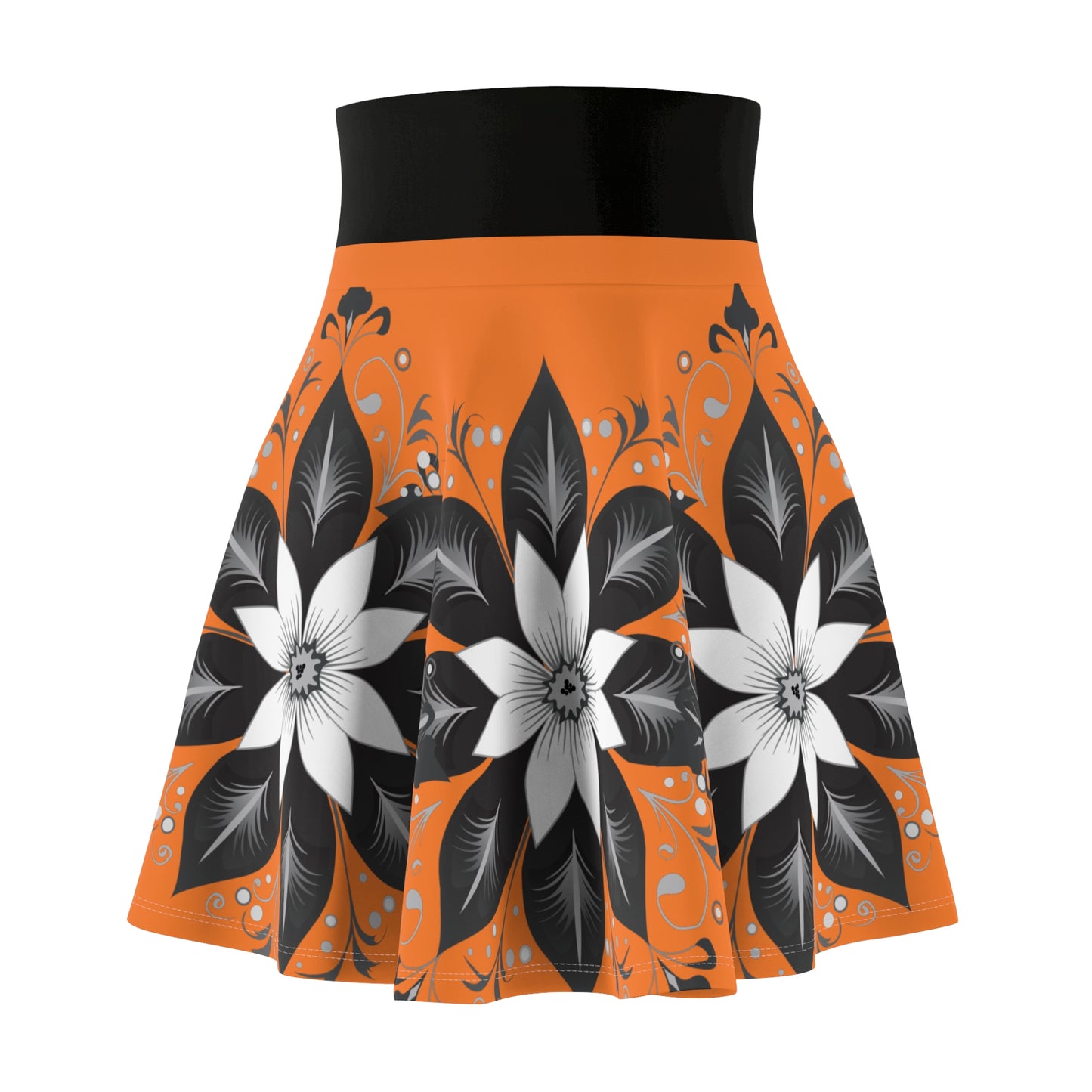 Chic Floral Women's Skater Skirt, Trendy Outfit, Casual Wear, Spring Fashion, Perfect for Parties, Floral Print Skirt