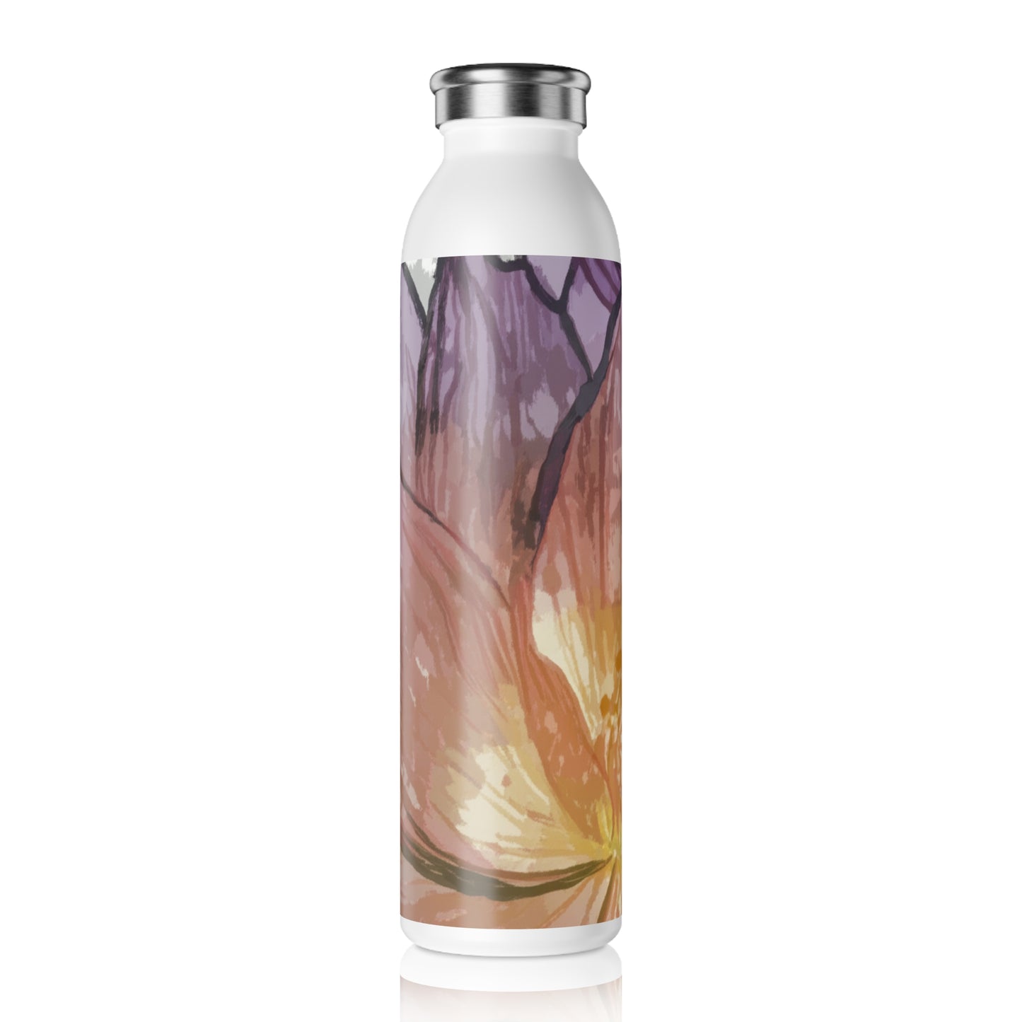 Stylish Floral Slim Water Bottle - Eco-Friendly Drinkware for Yoga, Fitness, Travel, Gifts, Home Décor