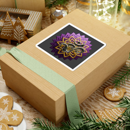 Meditative Lotus Kiss-Cut Stickers - Yoga Decor, Spiritual Art, Laptop Decal, Gifts for Mindfulness, Boho Home