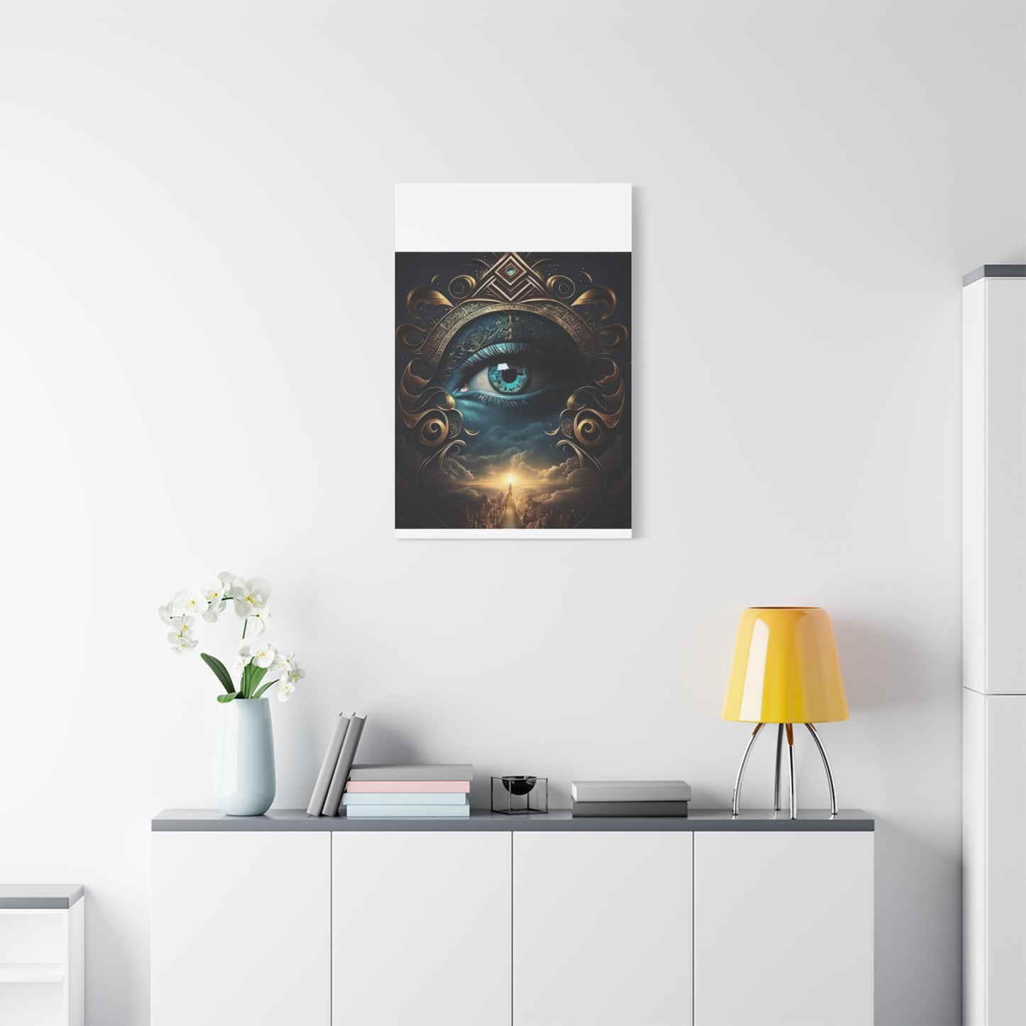 Mystical Eye Canvas Wall Art, Boho Decor, Home Wall Art, Unique Gift, Modern Artwork, Eye Design