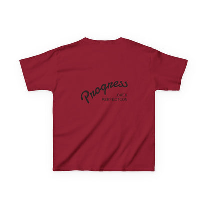 Kids Tee — ‘Progress Over Perfection’ Lotus Graphic