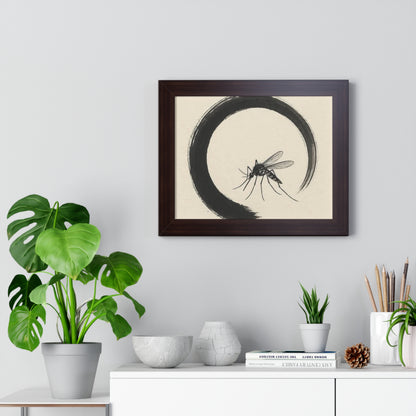 Minimalist Mosquito Art Print, Framed Poster for Home Decor, Insect Wall Art, Nature Lover Gift, Black and White Decorative Print