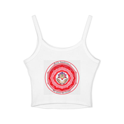 Yoga-Inspired Women's Spaghetti Strap Tank Top, Bohemian-style Tank, Spiritual Apparel, Lotus and Om Symbol, Gifts for Her