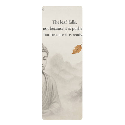 Meditative Rubber Yoga Mat with Inspirational Quote, Yoga Mat, Fitness Mat, Meditation Gift, Home Exercise Mat, Zen Decor