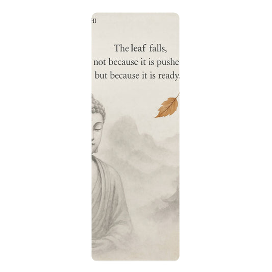 Meditative Rubber Yoga Mat with Inspirational Quote, Yoga Mat, Fitness Mat, Meditation Gift, Home Exercise Mat, Zen Decor
