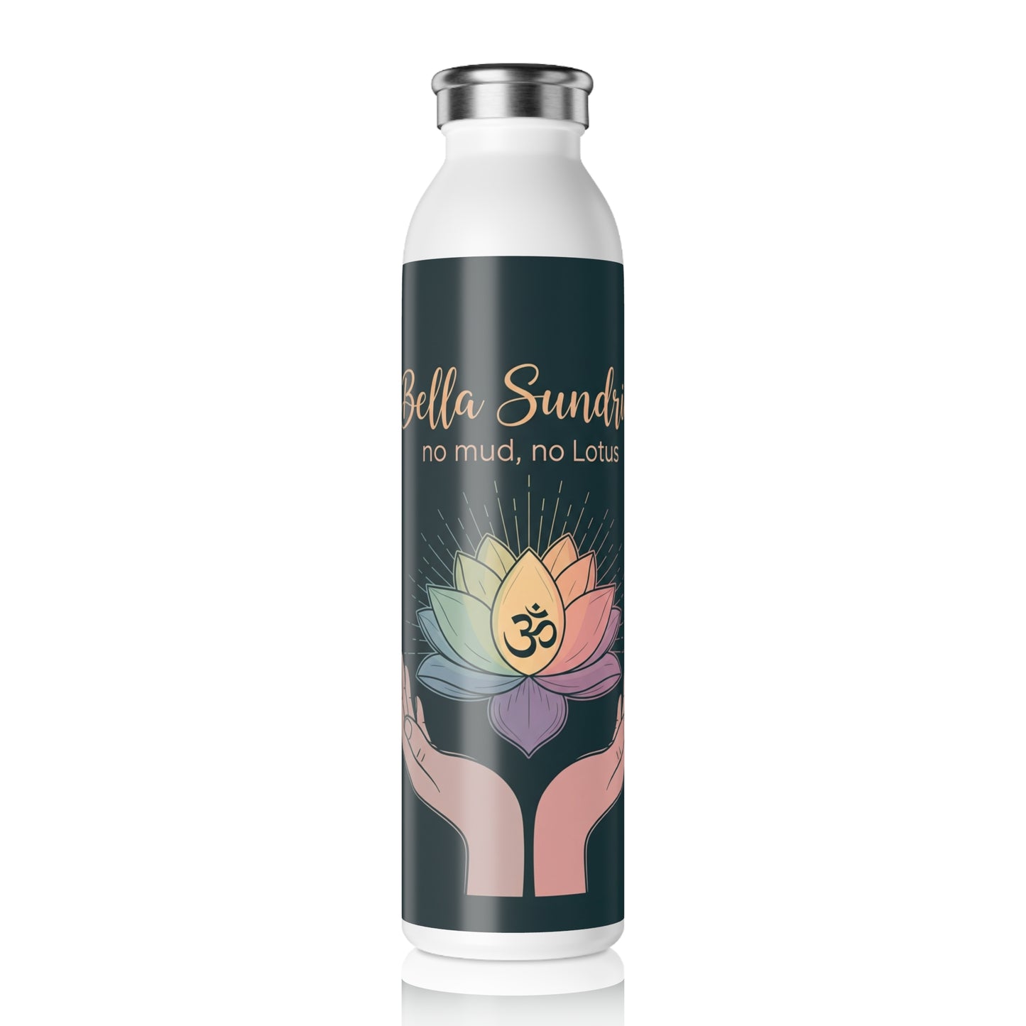 Eco-Friendly Meditation Water Bottle, Lotus Design, Yoga Accessory, Wellness Gift, Spiritual Hydration Bottle, Inspirational Drinkware