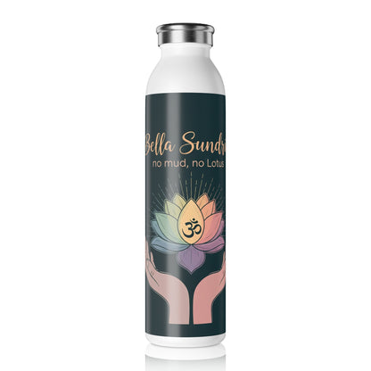 Eco-Friendly Meditation Water Bottle, Lotus Design, Yoga Accessory, Wellness Gift, Spiritual Hydration Bottle, Inspirational Drinkware
