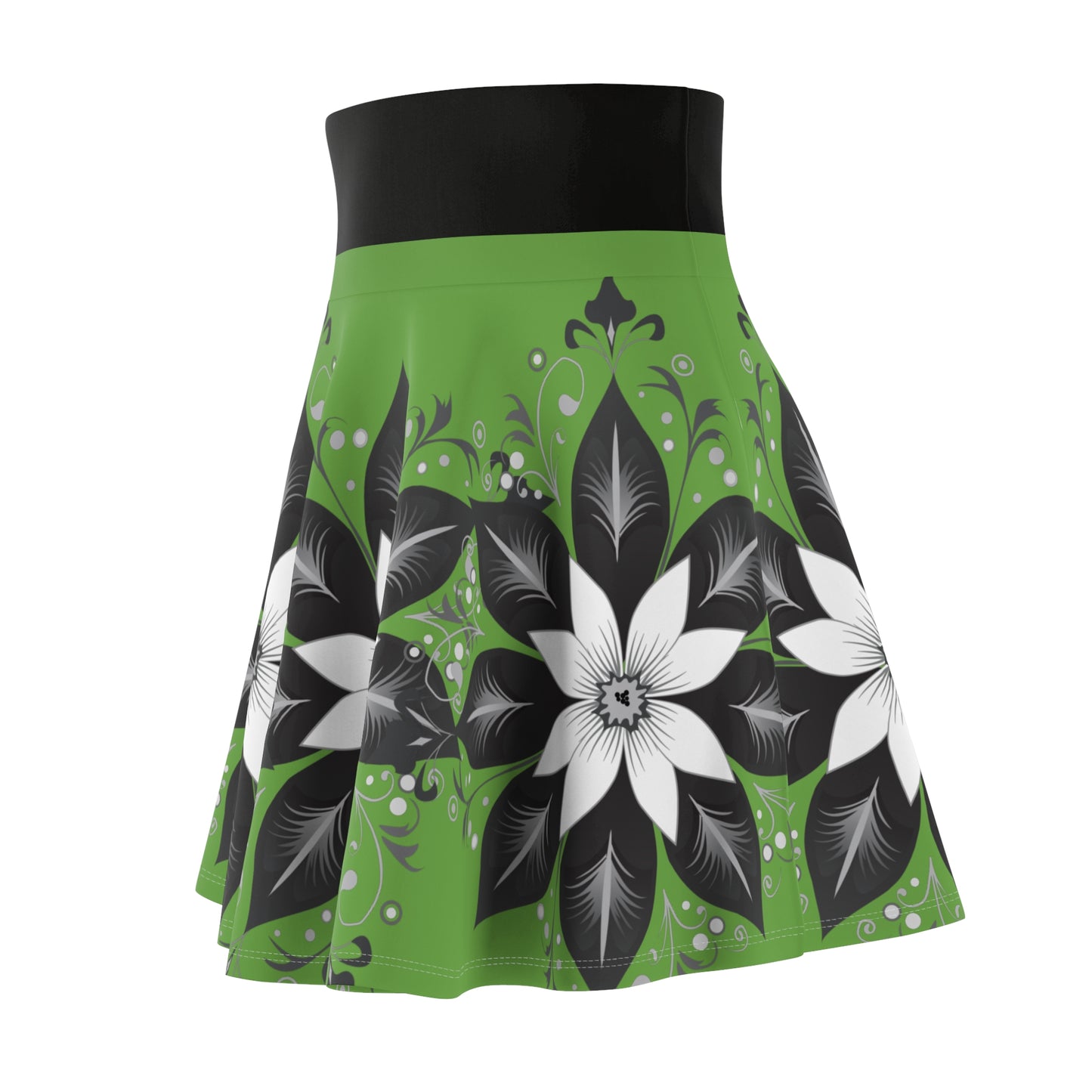 Chic Floral Women's Skater Skirt, Trendy Outfit, Casual Wear, Spring Fashion, Perfect for Parties, Floral Print Skirt