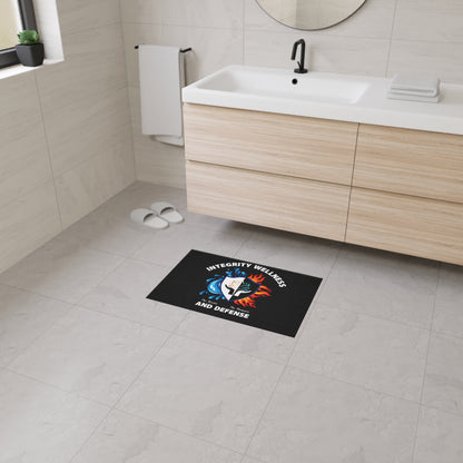 Integrity Wellness Floor Mat — "No Roots No Flowers" Shield Design