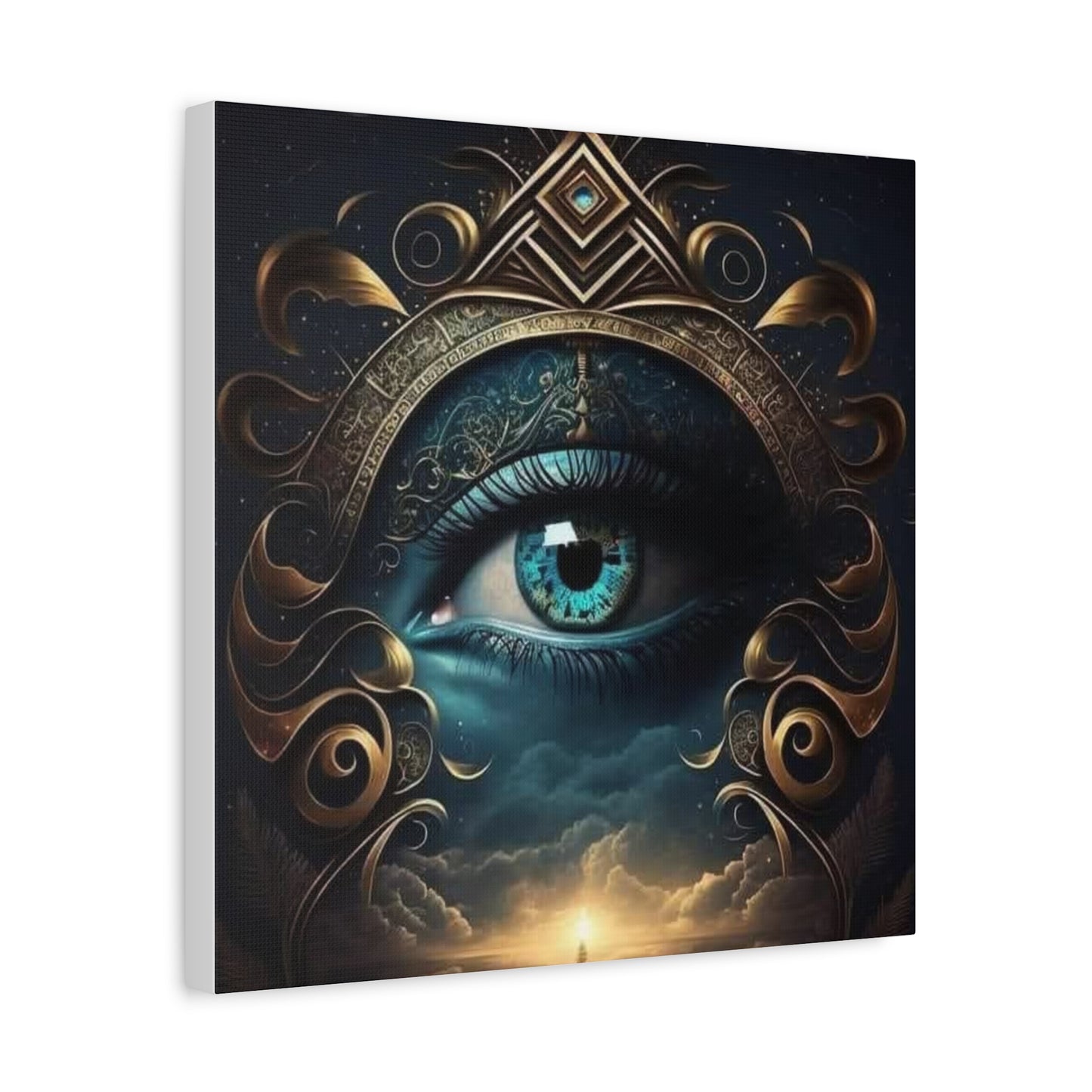 Mystical Eye Canvas Wall Art, Boho Decor, Home Wall Art, Unique Gift, Modern Artwork, Eye Design