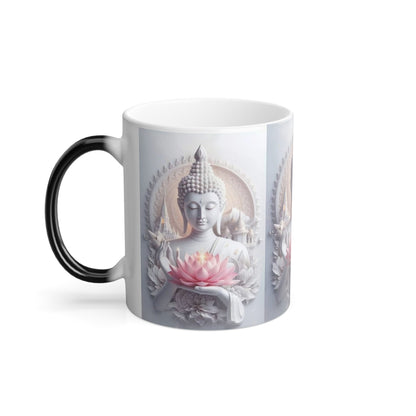 Color Morphing Buddha Mug, Zen Gift, Meditation Mug, Unique Coffee Mug, Color Change Mug, Mindfulness Gift