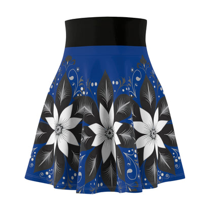 Chic Floral Women's Skater Skirt, Trendy Outfit, Casual Wear, Spring Fashion, Perfect for Parties, Floral Print Skirt