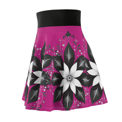 Chic Floral Women's Skater Skirt, Trendy Outfit, Casual Wear, Spring Fashion, Perfect for Parties, Floral Print Skirt