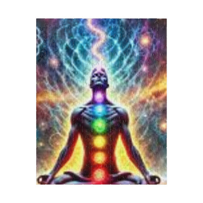 Meditation Puzzle with Chakra Artwork - Spiritual Gifts for Mindfulness, Relaxation, Yoga, Meditation Decor, Unique Gift Idea