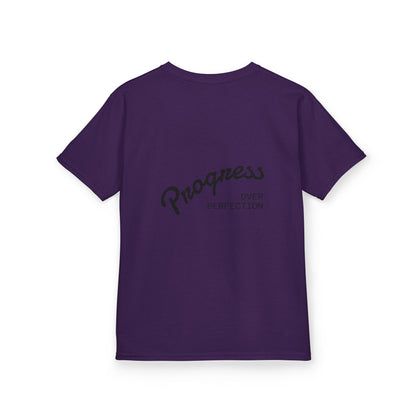 Kids Tee — ‘Progress Over Perfection’ Lotus Graphic