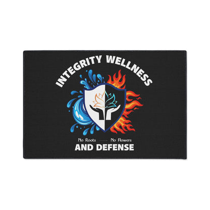 Integrity Wellness Floor Mat — "No Roots No Flowers" Shield Design