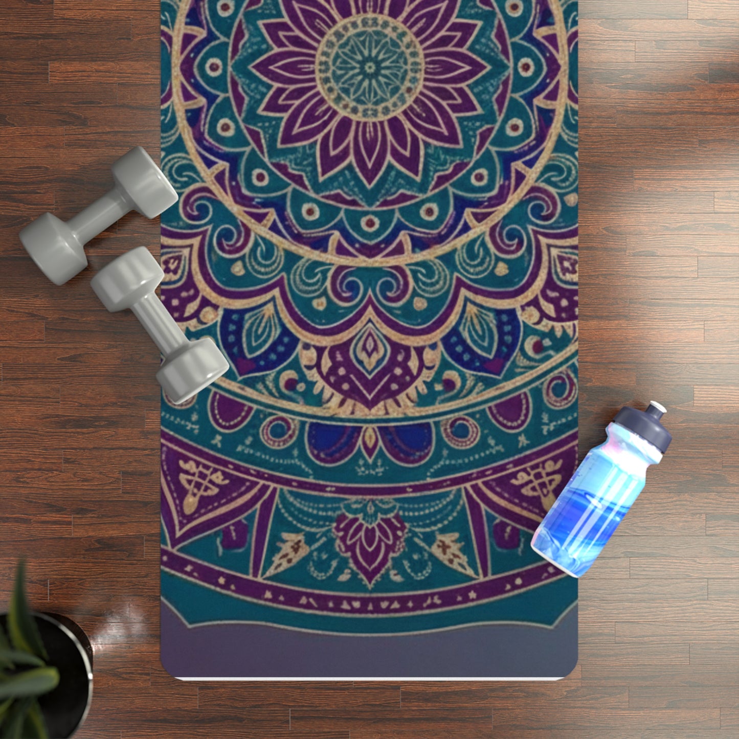 Vibrant Mandala Yoga Mat, Eco-Friendly Exercise Mat, Wellness Gift, Home Fitness, Meditation Accessory