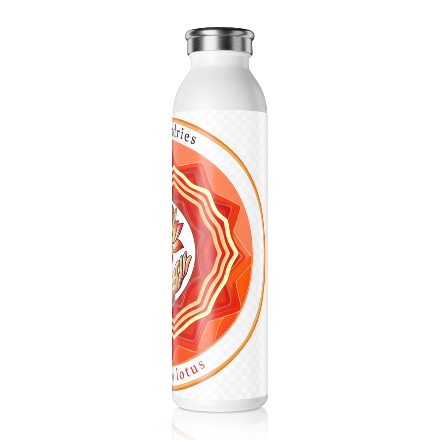 Lotus Design Slim Water Bottle, Yoga Hydration, Eco-Friendly Gift, Gym Water Bottle, Inspirational Drinkware
