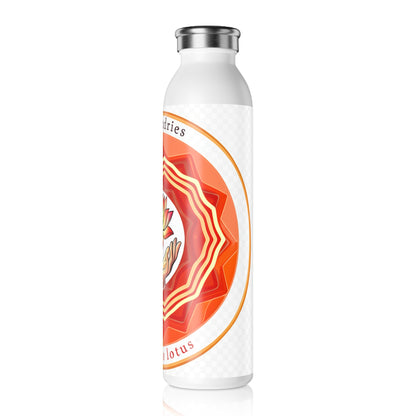 Lotus Design Slim Water Bottle, Yoga Hydration, Eco-Friendly Gift, Gym Water Bottle, Inspirational Drinkware