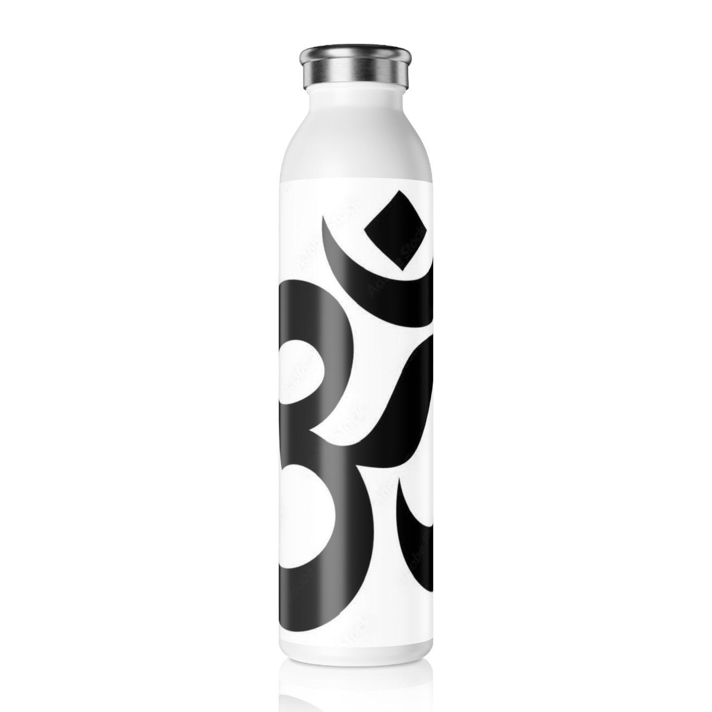 Stylish Slim Water Bottle with Om Symbol, Yoga Gift, Reusable Water Bottle, Eco-Friendly Drinkware, Perfect for Fitness and Meditation