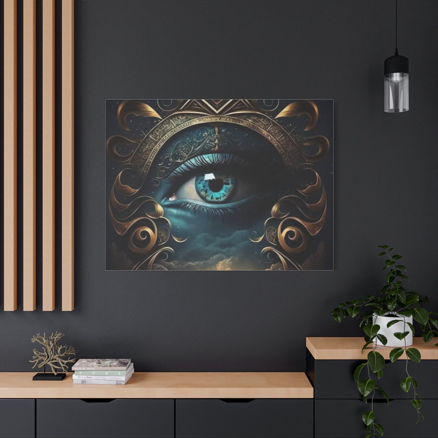 Mystical Eye Canvas Wall Art, Boho Decor, Home Wall Art, Unique Gift, Modern Artwork, Eye Design