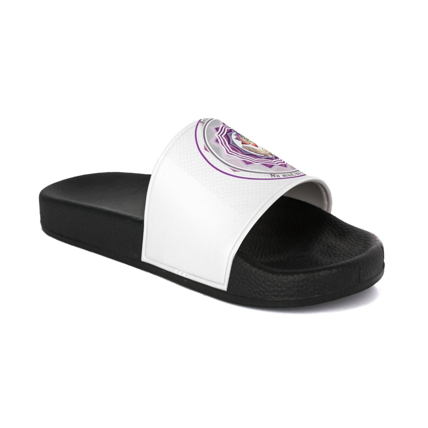 Spiritual Men's Slide Sandals with Logo Design, Relaxation Footwear, Summer Slides, Beach Wear, Casual Slip-Ons, Gift for Him