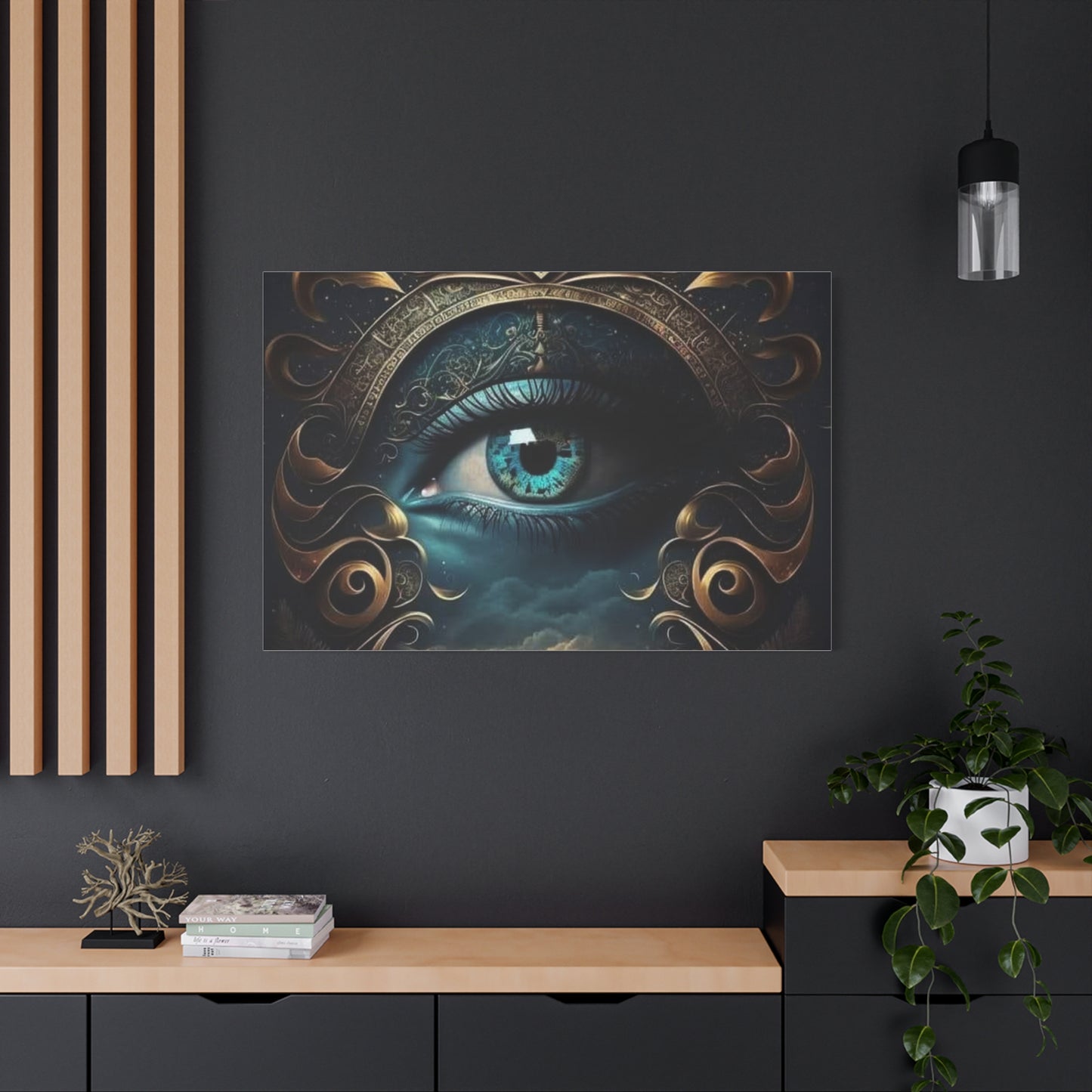 Mystical Eye Canvas Wall Art, Boho Decor, Home Wall Art, Unique Gift, Modern Artwork, Eye Design