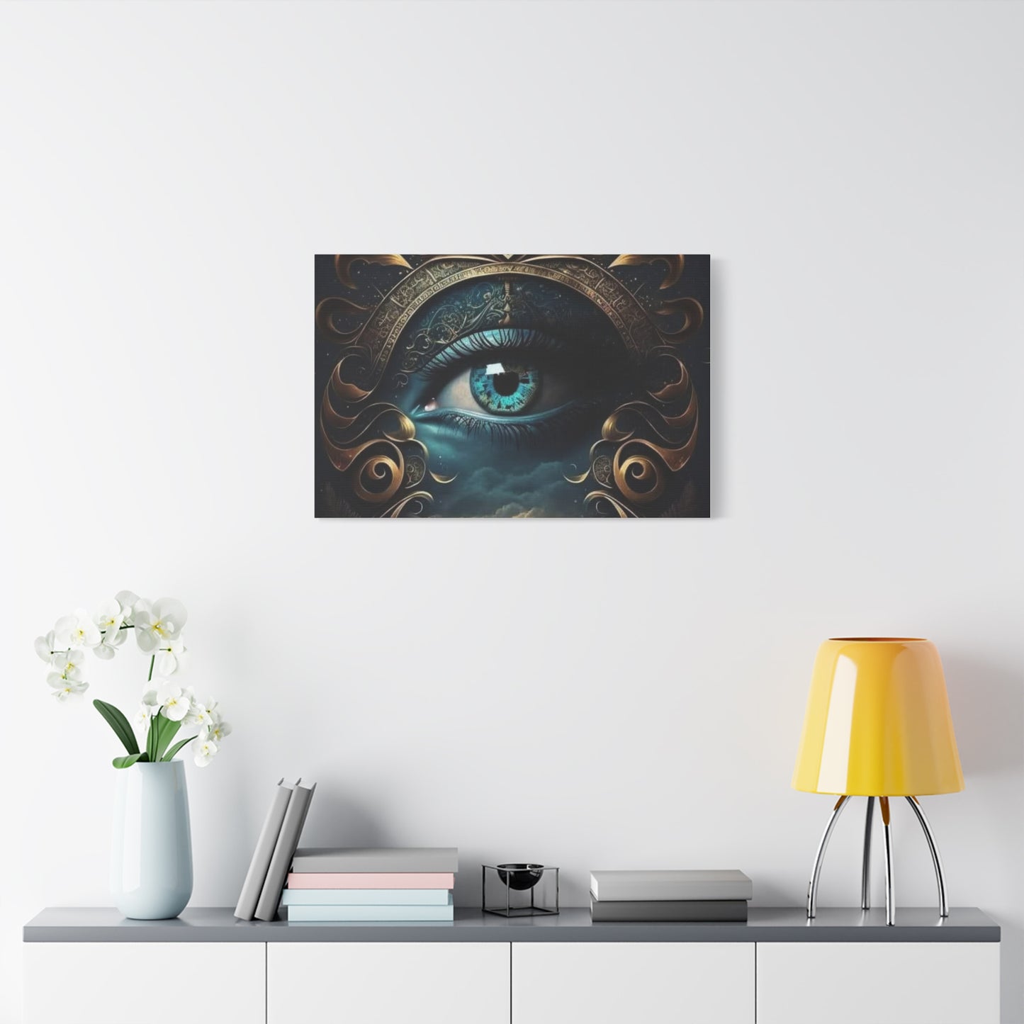 Mystical Eye Canvas Wall Art, Boho Decor, Home Wall Art, Unique Gift, Modern Artwork, Eye Design