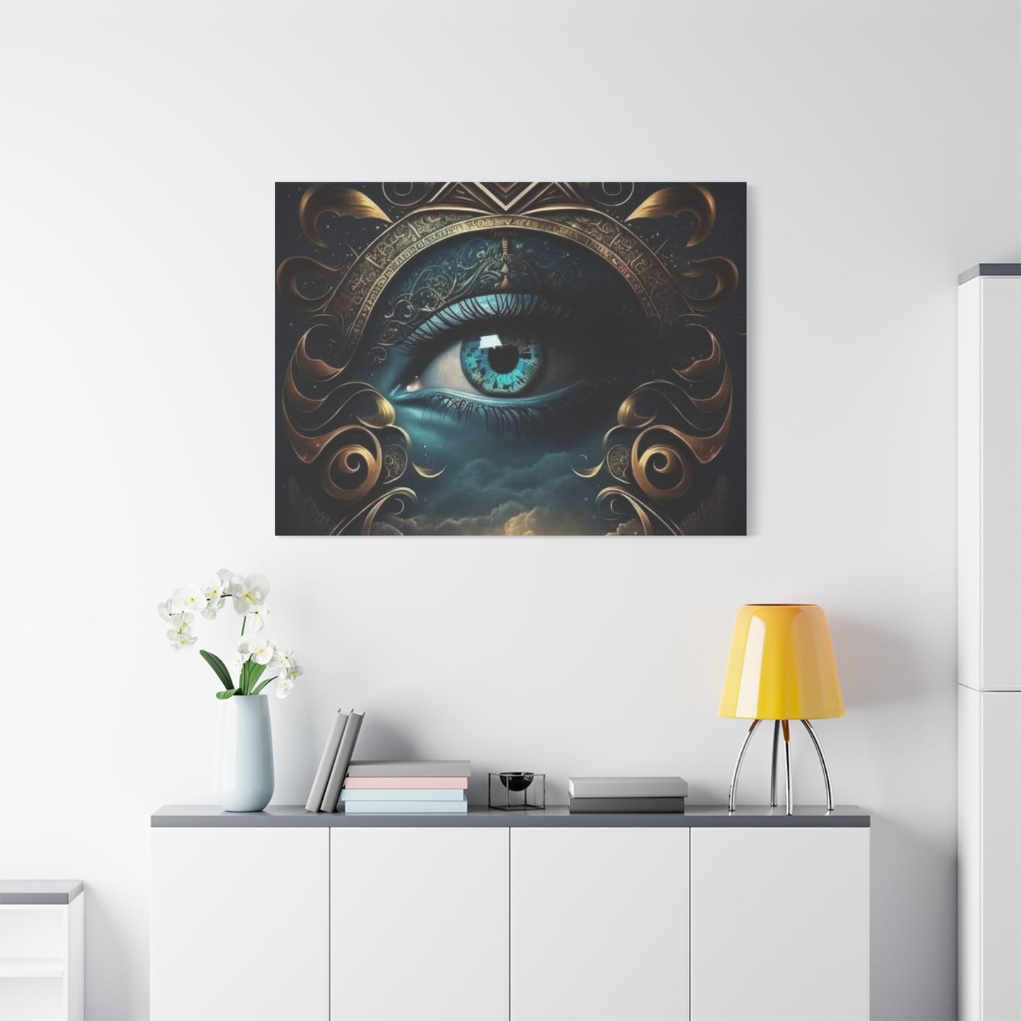 Mystical Eye Canvas Wall Art, Boho Decor, Home Wall Art, Unique Gift, Modern Artwork, Eye Design