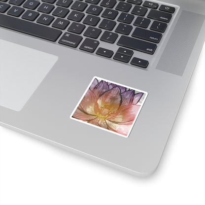 Floral Kiss-Cut Stickers | Vibrant Lotus Design, Laptop Decor, Gift for Flower Lovers, Journal Stickers, Art for Home