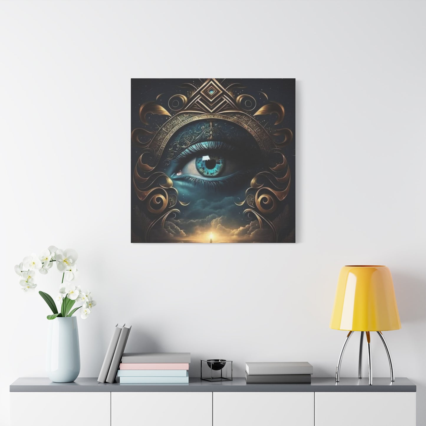Mystical Eye Canvas Wall Art, Boho Decor, Home Wall Art, Unique Gift, Modern Artwork, Eye Design