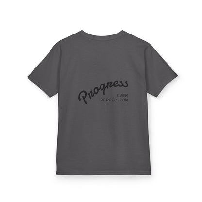 Kids Tee — ‘Progress Over Perfection’ Lotus Graphic