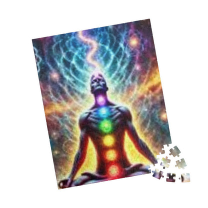 Meditation Puzzle with Chakra Artwork - Spiritual Gifts for Mindfulness, Relaxation, Yoga, Meditation Decor, Unique Gift Idea