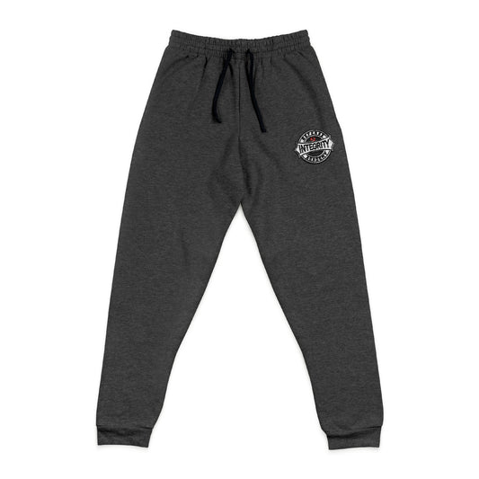 Embroidered Cozy Joggers — Small Floral Heart Chest Patch