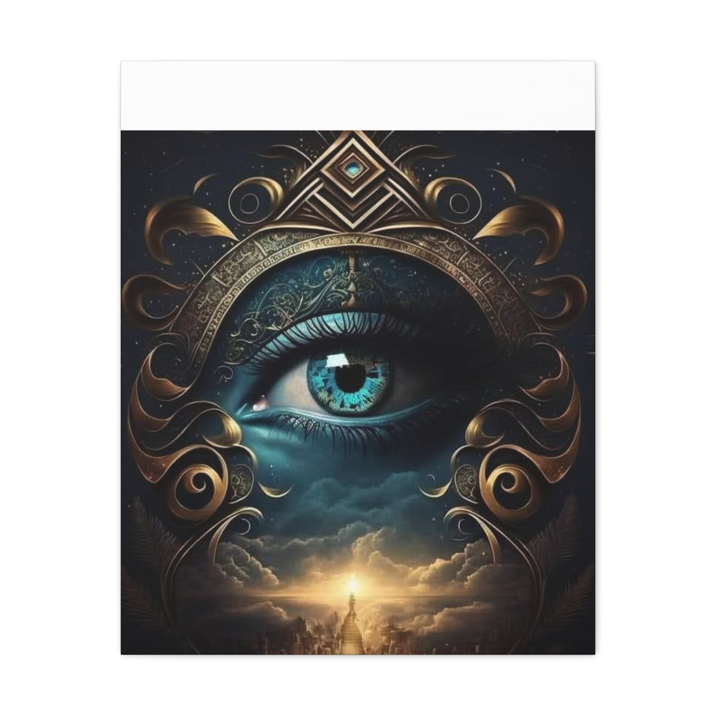 Mystical Eye Canvas Wall Art, Boho Decor, Home Wall Art, Unique Gift, Modern Artwork, Eye Design