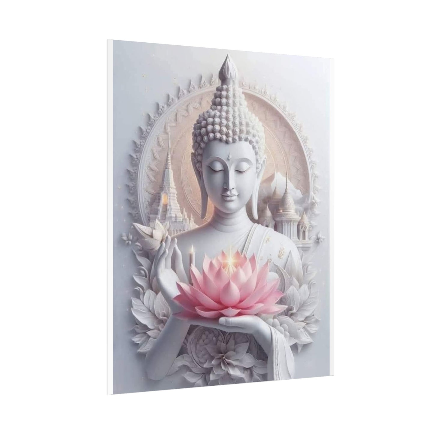 Zen Buddha Rolled Posters | Spiritual Wall Art, Meditation Decor, Mindfulness Gift, Lotus Flower Print, Home Aesthetic