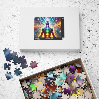 Meditation Puzzle with Chakra Artwork - Spiritual Gifts for Mindfulness, Relaxation, Yoga, Meditation Decor, Unique Gift Idea