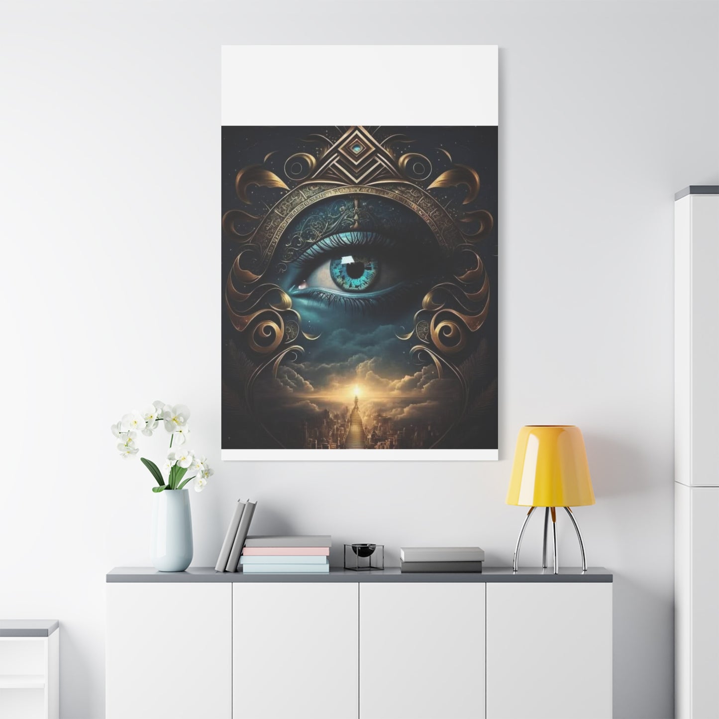 Mystical Eye Canvas Wall Art, Boho Decor, Home Wall Art, Unique Gift, Modern Artwork, Eye Design