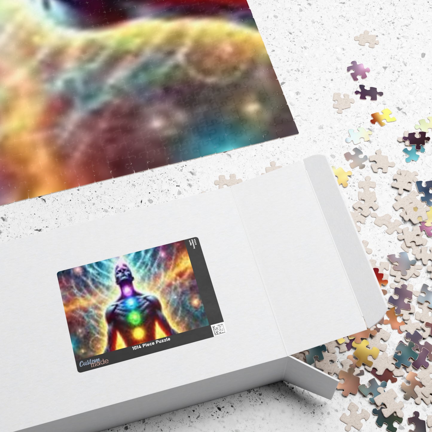 Meditation Puzzle with Chakra Artwork - Spiritual Gifts for Mindfulness, Relaxation, Yoga, Meditation Decor, Unique Gift Idea